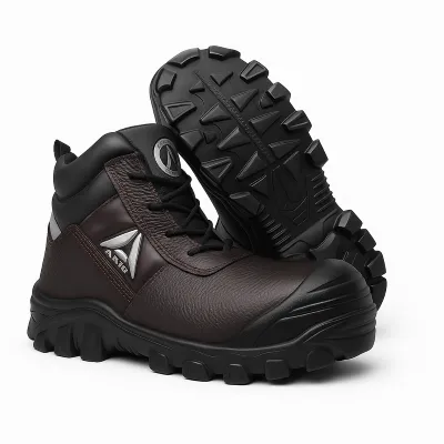 Bota de seguridad negra marca Axxis con detalles en naranja ¿Qué es una bota dieléctrica y cuándo es obligatoria?